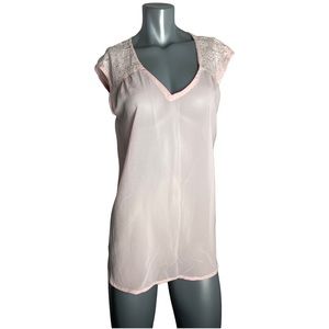 Claudia Richard pink short sleeve top Sz L